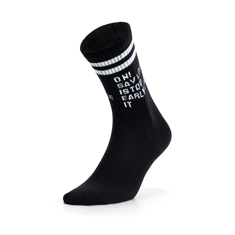 Black Retro Striped Crew Socks