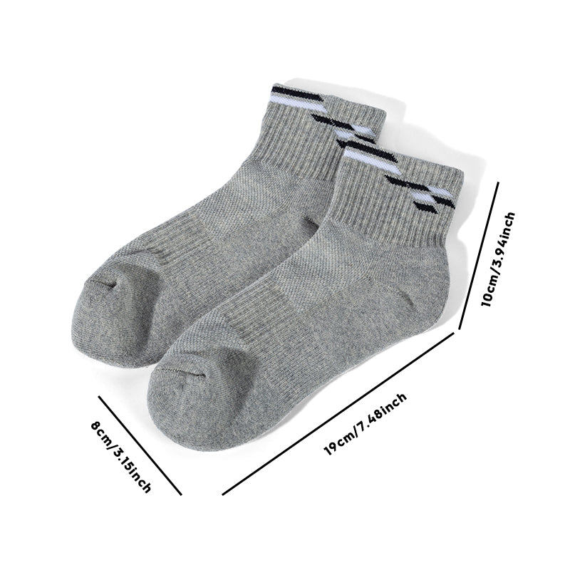 Tri-Color Mid-Cuff Everyday Socks | Customizable Logo & Stripe Socks
